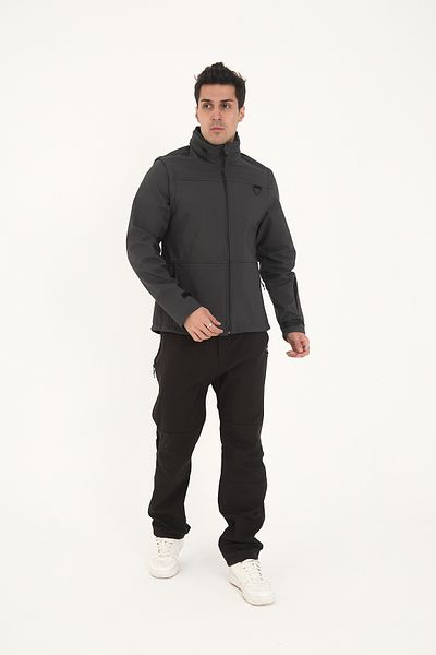 Camp Scoutland Camp460 Outdoor Tactical Softshell Ανδρικό τακτικό γιλέκο και παλτό από ανθρακί ανθεκτικό στο νερό και τον άνεμο