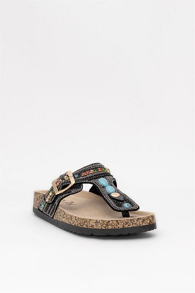 Guja Women's Black Stone Flip Flops 25Y102-7