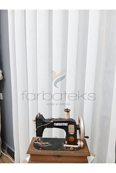 farbateks Exculusive Melike Ironing-Free Wrinkle-Free Plain 3-Layer Pleated Tulle Curtain