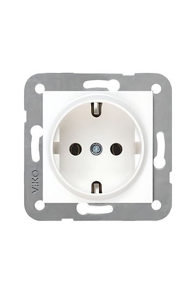VİKO Karre Socket – Grounded, White, Frameless, Stylish and Durable Design