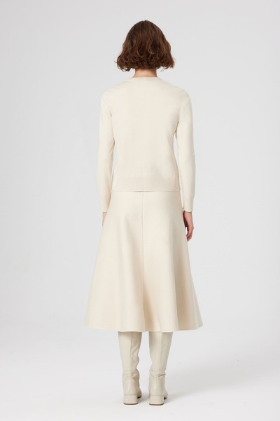 Mısırlı Bej Düğme Detaylı Kadın Hırka