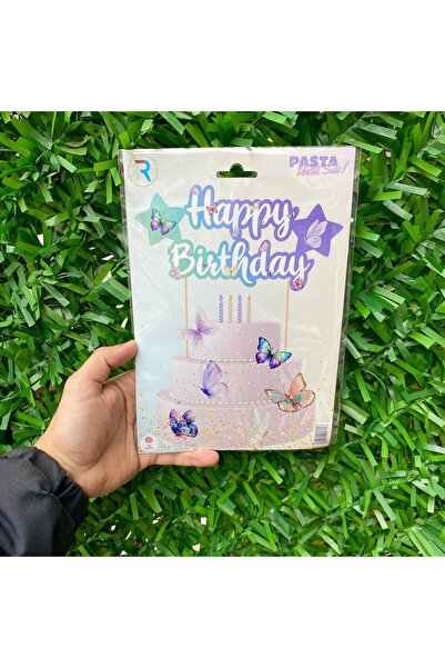 party world كعكة عيد ميلاد سعيد راية مسواك