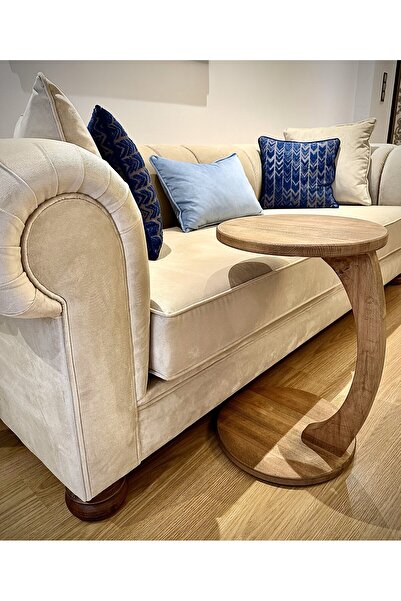 CS WOOD STORE %100 Masif Ahşap C sehpa,Yan Sehpa,Oturma Odası Mobilya