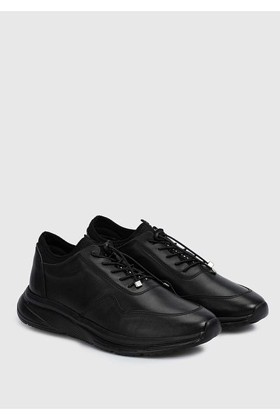 Provoq Men's Black Leather Shoes