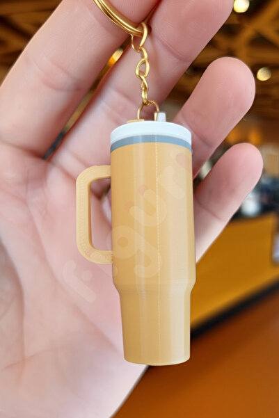 figurio Μπρελόκ Thermos Milk Coffee / Χρυσή αλυσίδα