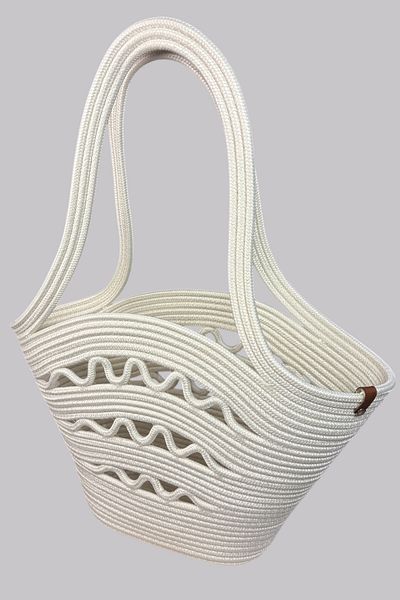 MaVaux Τσάντα παραλίας με μοτίβο Cista Wicker Look