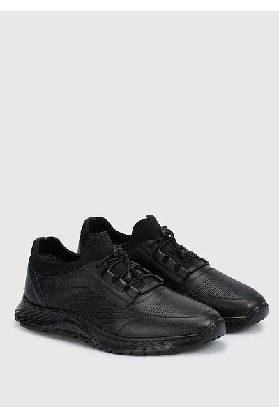 Eclipse Men's Black Leather Shoes
