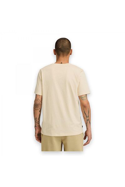 Timberland Tb0A5Upq Linear Logo Sleeve Cream Men's T-Shirt