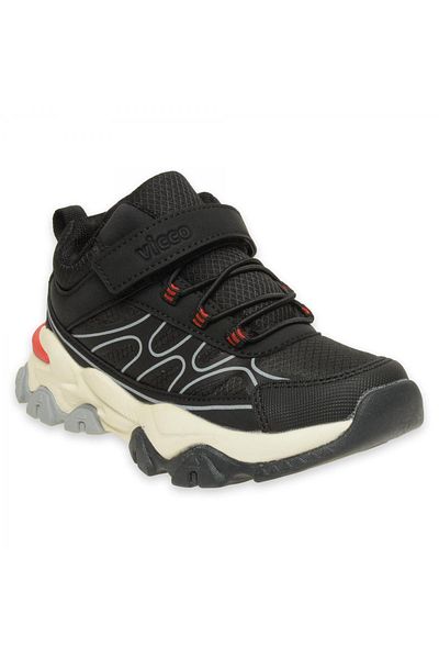 Vicco 869.f23k369 Filet Phylon Trekking Μαύρο-κόκκινες παιδικές μπότες