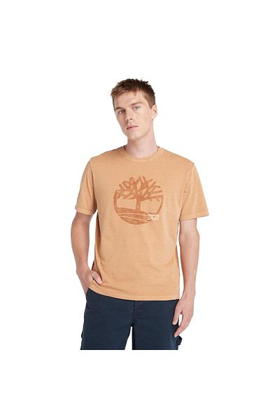 Timberland Ανδρικό T-shirt Tb0a5uek Garmentdyegraphictee Brown