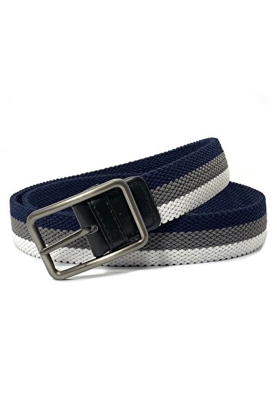 Classic Milano Braided Canvas Woven Elastic Stretch Belt for Men with Multico...
