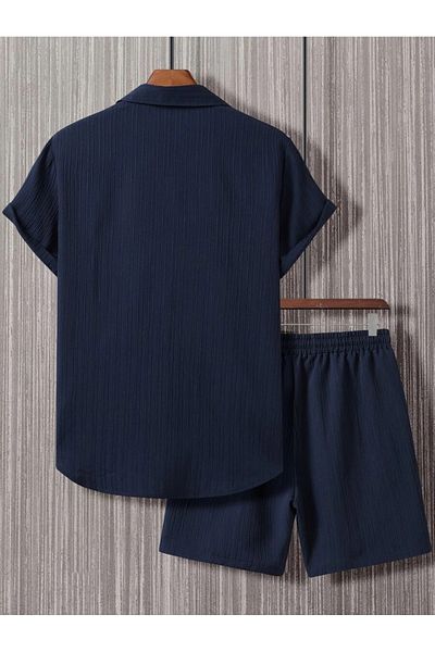 YNGMENCLASS SET DE PANTALONI SCURT DE CAMAȘĂ IMPRIMAT CU TEXTURA MOALE