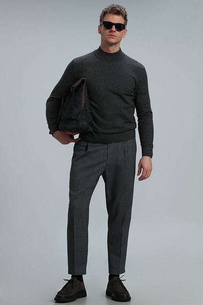 Lufian Anthracite Port Half Fisherman Men's Sweater