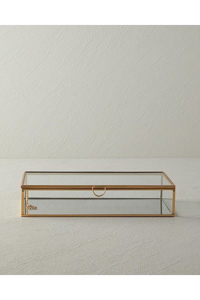 English Home Glossy Gold Decorative Box 27X15X5.5 cm