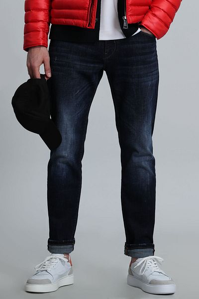 Lufian Pánské kalhoty Tyger Smart Jean Slim Fit modré