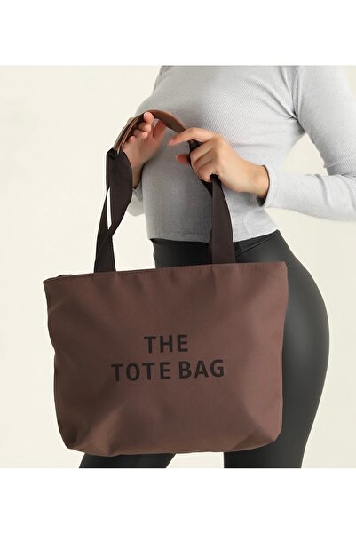 NATUFIAN STORE Kadın Yazı Detaylı Fermuarlı Kadın Kol ve Omuz Çantası