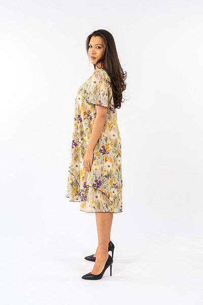 Gorgeaux Rochie Crem cu Imprimeu Floral Bianca - S(36)