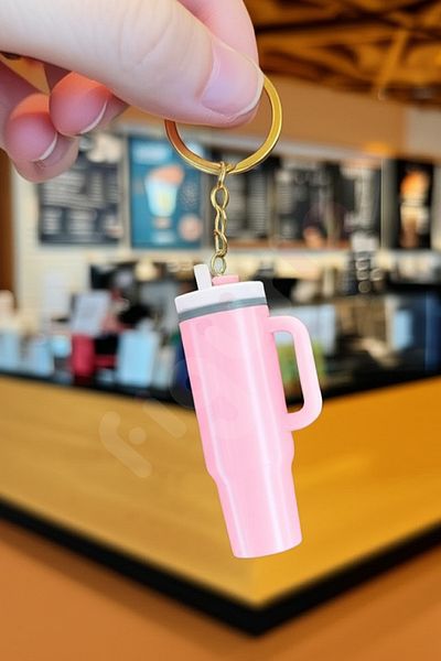 figurio Pink/Gold Chain Thermos and Keychain