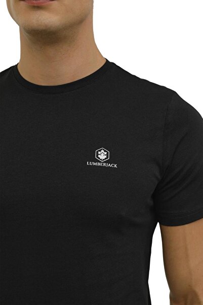 lumberjack Μαύρο ανδρικό μπλουζάκι 3m M-ct102 Bsc C Nk 3fx