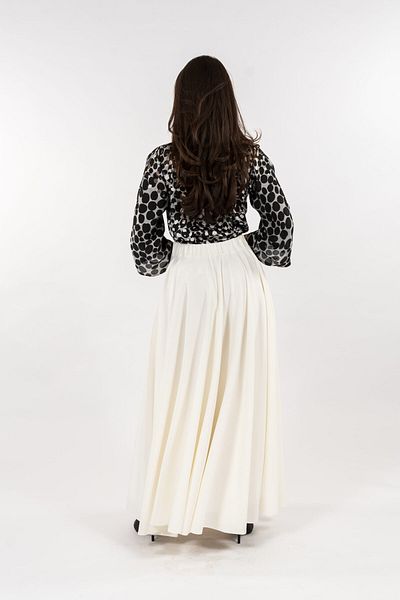 Gorgeaux Mariana Black Blouse and White Skirt Set - XL(42)