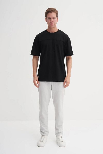 Cazador Ανδρικό μπλουζάκι Crew Neck Black 4007