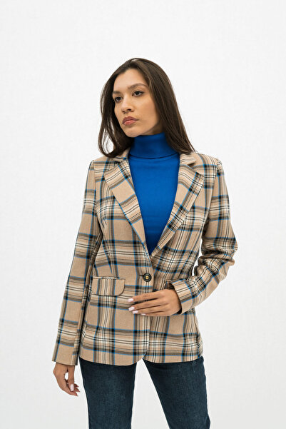 Gorgeaux Jachetă Catalina crem în carouri - 3XL (46)