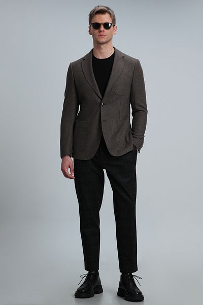 Lufian Gabrıel Sports Men's Blazer Jacket Slim Fit Brown