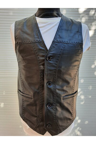 ArdaStilDeri Genuine Leather Mt Leather Style Vest