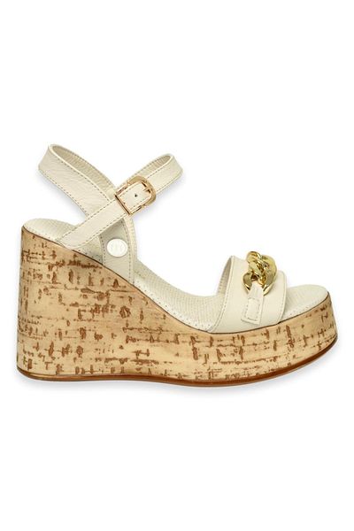Mammamia D24Ys-1415Z Wedge Heel Off White Women's Sandals