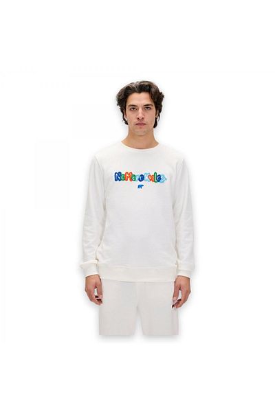 Bad Bear 24.02.12.018 - Unisex White Furry Crewneck Sweatshirt