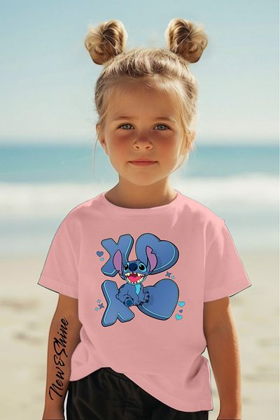 New Shine 1 tricou este un cadou pentru achiziții de 6 și mai sus în coș - Tricou pentru copii oversize cu imprimeu Xoxo Stitch