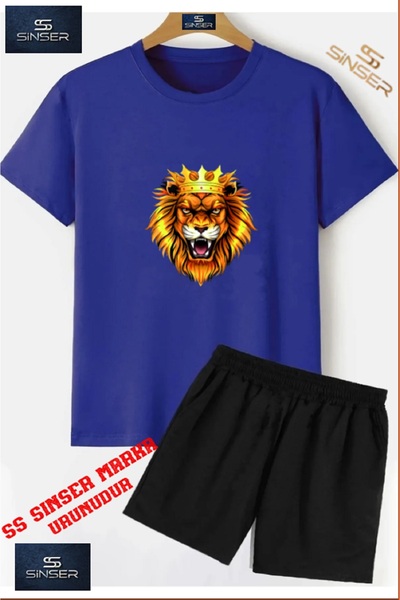 SS SİNSER Παιδικό μπλουζάκι με στάμπα LION'S MOUTH OPEN - Σετ σορτς