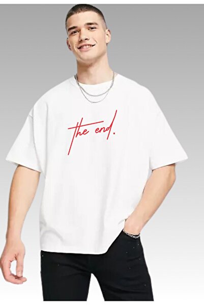H&GHAMLEGİYİM The End Printed Oversize Cotton Tshirt, Trend Fashion T-Shirt
