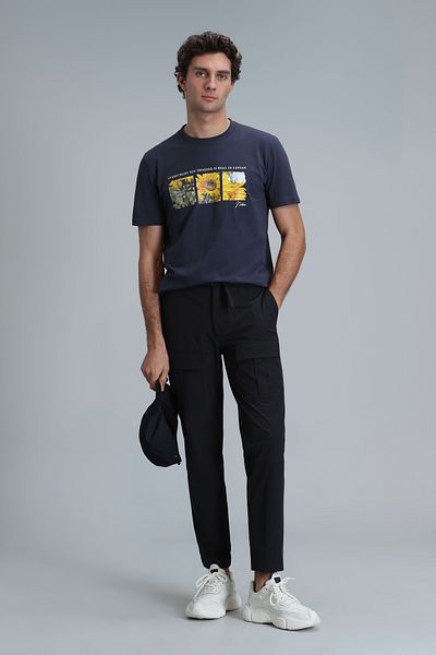 Lufian Μπλουζάκι June Modern Graphic Pattern - Anthracite