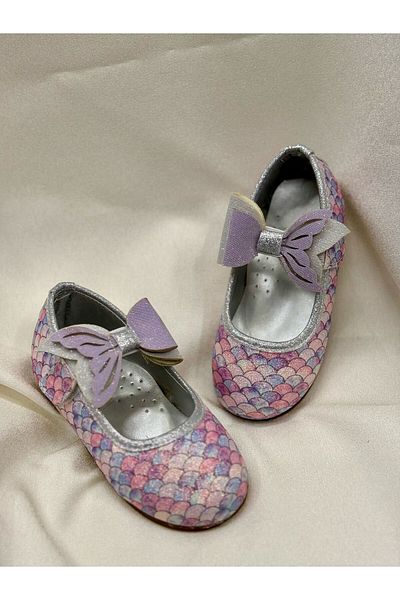 Görkem Mermaid Girl's Velvet Ballet Flats