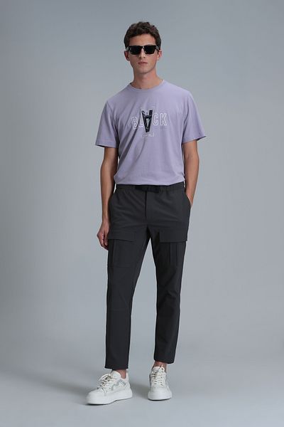 Lufian Μπλουζάκι Adrıan Modern Graphic Dark Lilac