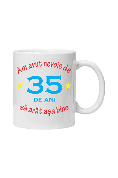 OEM Εξατομικευμένη λευκή κούπα "μου πήρε 35 χρόνια", INOVATIX. 330ml