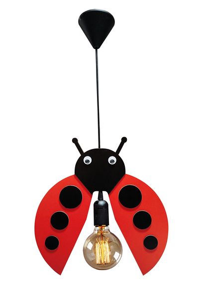 Nurnivus Ladybug Pendant Lamp Chandelier Baby Kids Room Cafe Restaurant Office Modern Decorative Rustic Single Chandelier