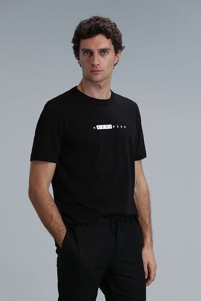 Lufian Μαύρο γραφικό T-Shirt Kane - Μοντέρνο