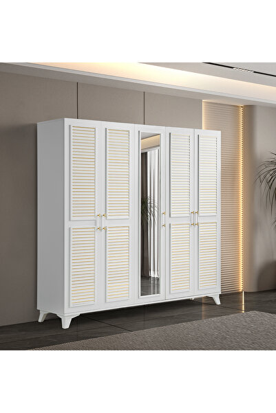 Pema Home Gold Class %100 Mdf 5 Kapaklı Dolap Gardırop