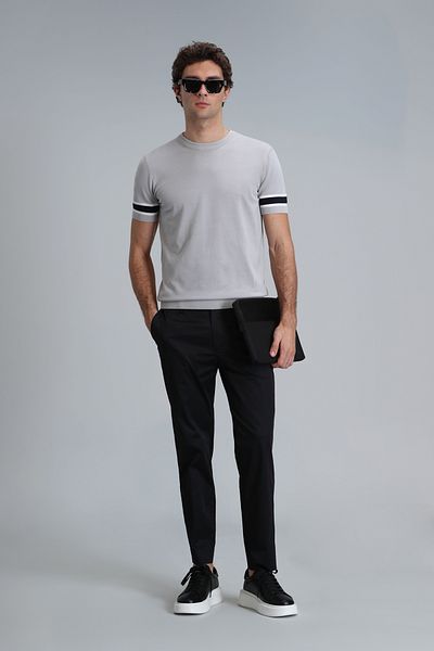Lufian Men's Slim Fit Black Chino Pants - Plus Smart