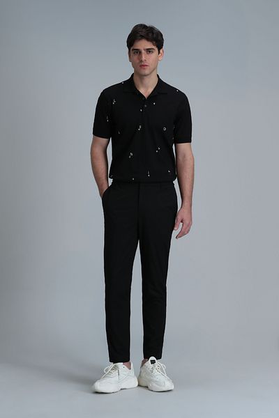 Lufian Ανδρικό μπλουζάκι πόλο Pascal Smart Black