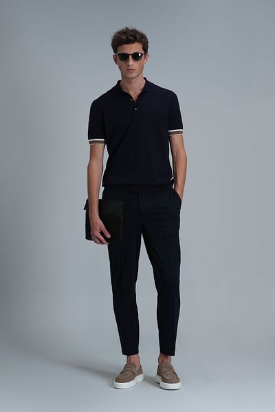 Lufian Ανδρικό πουλόβερ Mark Navy Blue