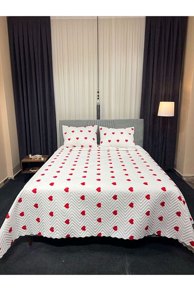 MODA Cuvertură de pat dublă inimă - Cuvertură multifuncțională zilnică pentru doamnă - 200x240 cm