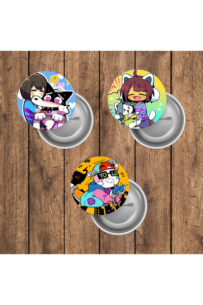 mertfigur Undertale Anime Buton Rozet Seti (44mm)