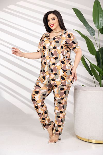 şuranur Bamboo Boydan Stew Pajama Set Large Size Oversize