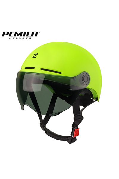 PEMILA 56-63CM V09-Yellow-T PEMILA New Full edge wrapping process Cycling Helmet With Goggles Lens Ear Prot