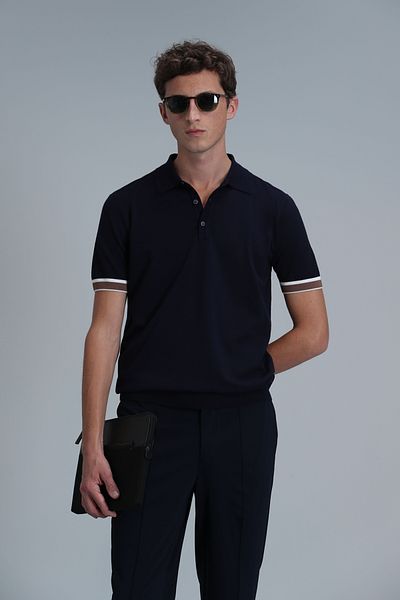 Lufian Ανδρικό πουλόβερ Mark Navy Blue