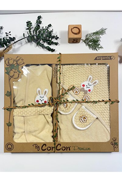 CONCON %100 Organik/ Yenidoğan Bornoz Tavşan /yenidoğan Bebek Hediyesi / 0-2 ...