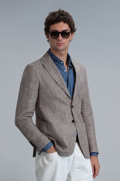 Lufian Luta Sports - Men's Brown Slim Fit Blazer Jacket
